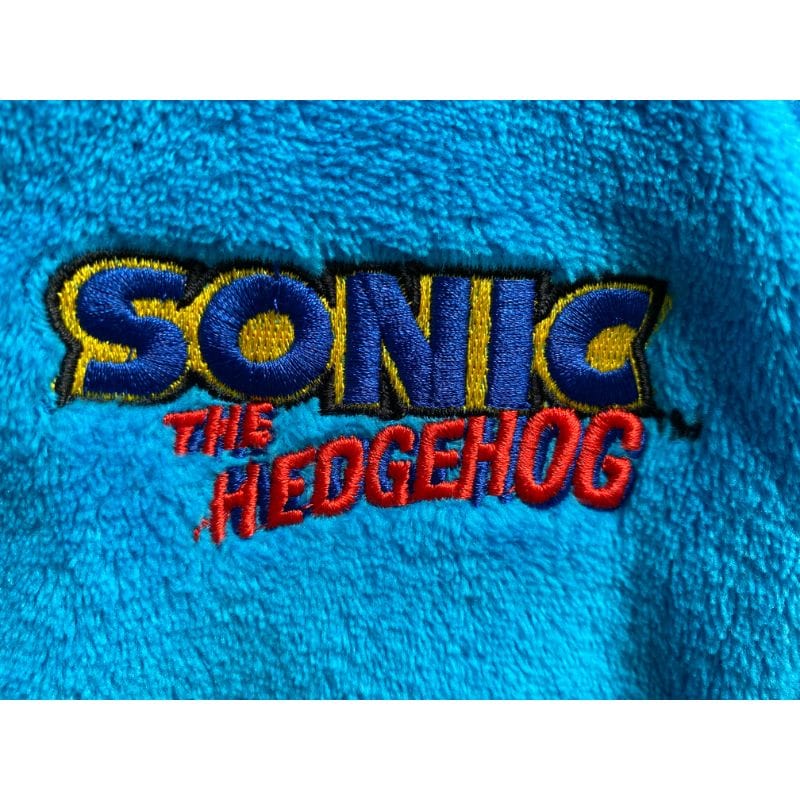 Sonic the Hedgehog Sonic Outfit Kids Poly Fleece Robe Blue with Horned Hood