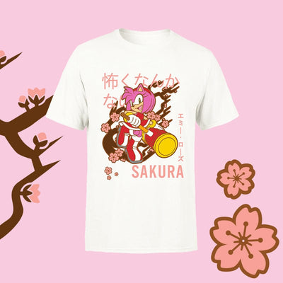 Sonic the Hedgehog Official Sonic the Hedgehog White Amy Rose Sakura T-Shirt