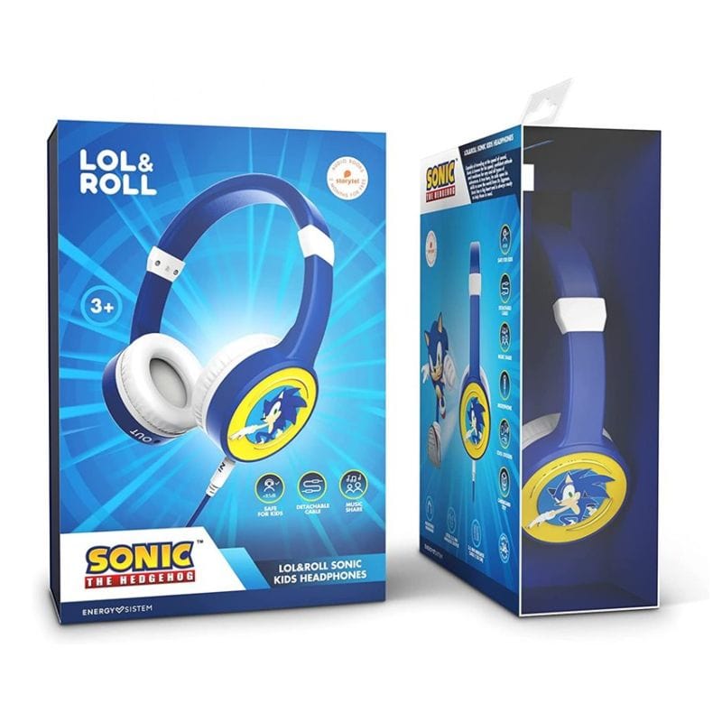 Sonic the Hedgehog Lol&Roll Sonic Kids Headphones Blue (Music Share, Detachable Cable, Sound Safe (<85 dB), Cont