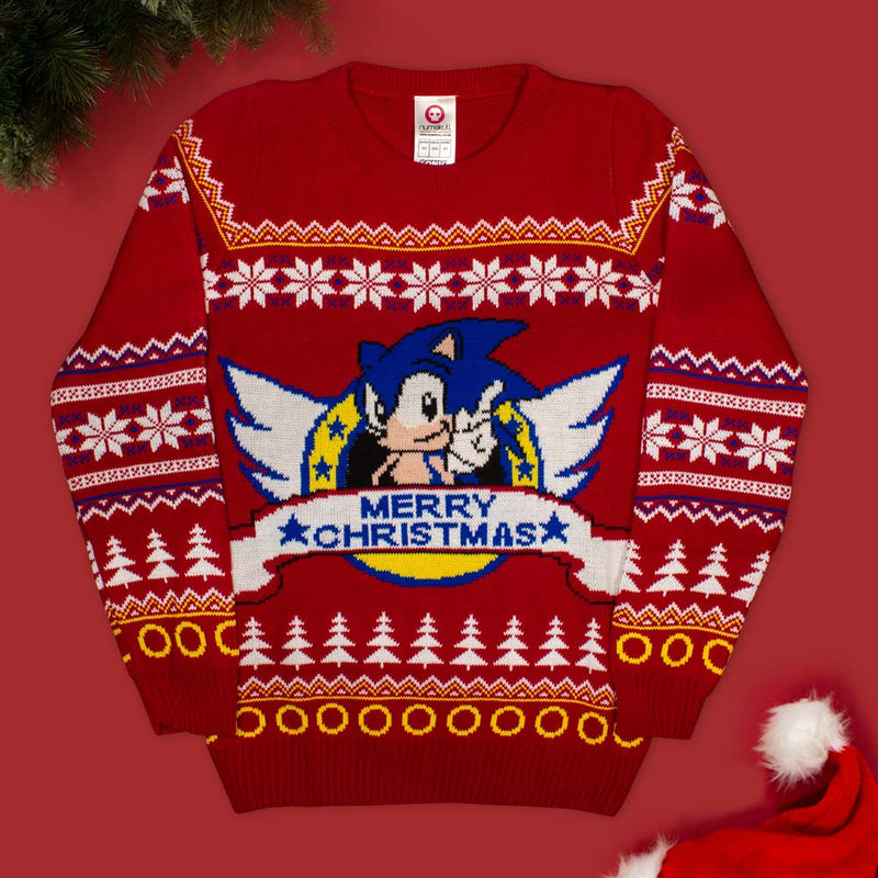 Sonic the Hedgehog Official Classic Sonic the Hedgehog Christmas Jumper / Ugly Sweater